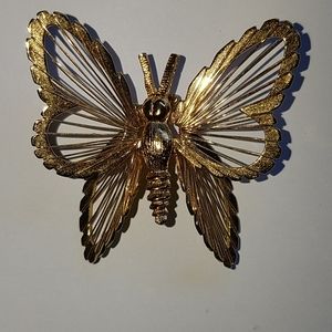 Beautiful Gold plated butterfly brooch
